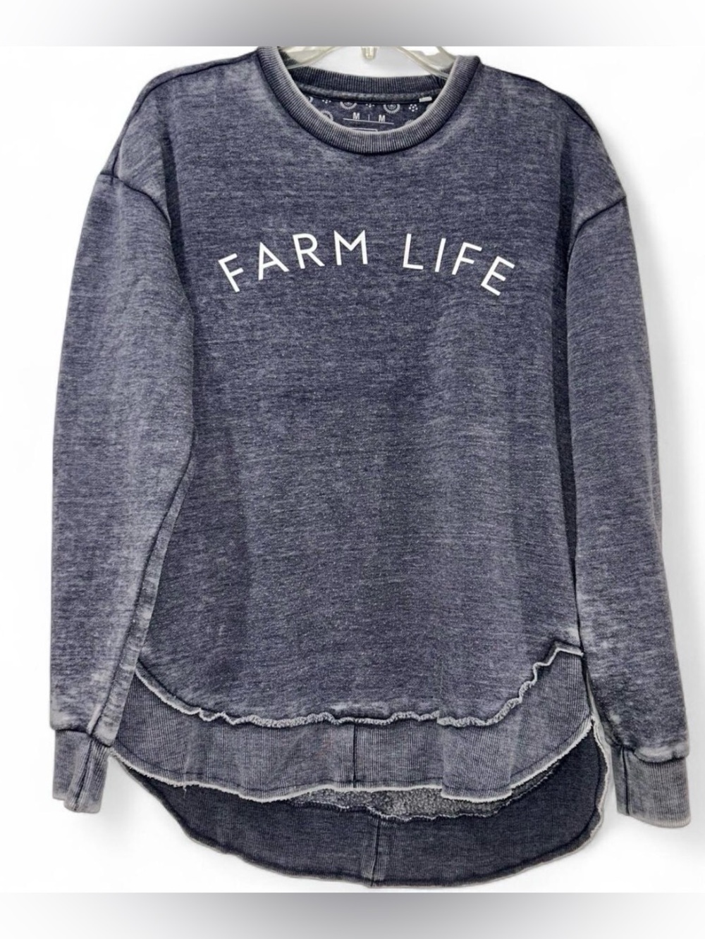Farm Life Graphic Sweatshirt - Heathered Charcoal/Blue